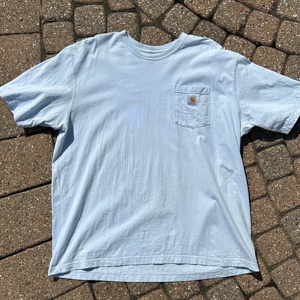 Baby Blue Carhartt Pocket Tee Relaxed Fit Sz 2XL